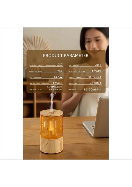 Alev Aromaterapi Makinesi Küçük Ev Yatak Odası Sessiz Mum Işığı Atmosfer Işık Aromaterapi Nemlendirici Difüzör A (Yurt Dışından)