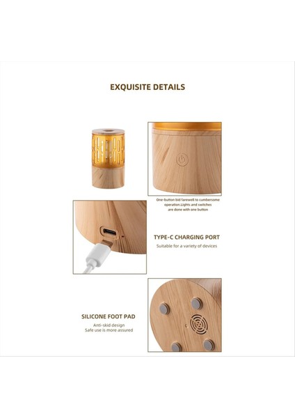 Alev Aromaterapi Makinesi Küçük Ev Yatak Odası Sessiz Mum Işığı Atmosfer Işık Aromaterapi Nemlendirici Difüzör A (Yurt Dışından) fiyatları