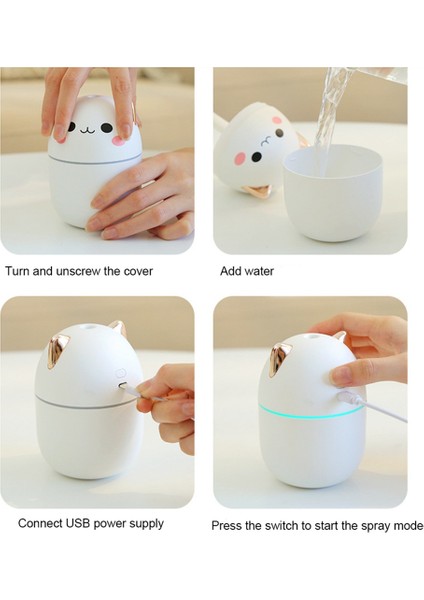 200ML Hava Nemlendiricisi Sevimli Aroma Difüzör Gece Işığı ile Yatak Odası Arabası Bitkileri Arıtıcı Nemlendirici Oda C (Yurt Dışından) fırsatları