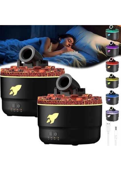 2 Adet Mini Top Nemlendirici Aroma Difüzör 2 Modlu 7 Renk LED Timesr ve Ayarlanabilir Ayarlar Taret Nemlendiricisi B (Yurt Dışından) fırsatları