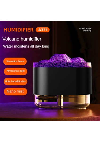 Alev Difüzör Aromaterapi Esansiyel Yağı Difüzör Atmosfer Işığı 300ML Home Office Için Serin Sis Nemlendirici -B (Yurt Dışından) fiyatları