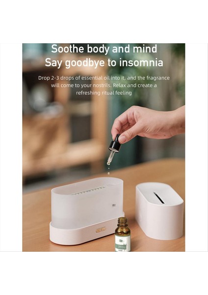 Esansiyel Yağ Difüzör, Hem 7 Renkli Nemlendirici Alev Işık Nemlendirici Difüzör Spa Ev Yoga Ofis Yatak Odası Beyaz (Yurt Dışından) indirimleri