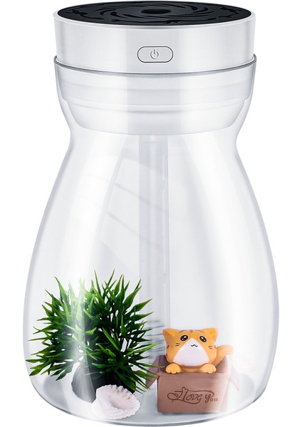 Sevimli Serin Sis Nemlendirici Ofis Yatak Odası Hava Temizleyici USB Şarj Kawaii Hava Nemlendirici LED Hafif Hava Nemlendirici Şişe (Beyaz) (Yurt Dışından)