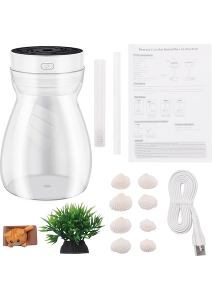 Sevimli Serin Sis Nemlendirici Ofis Yatak Odası Hava Temizleyici USB Şarj Kawaii Hava Nemlendirici LED Hafif Hava Nemlendirici Şişe (Beyaz) (Yurt Dışından) modelleri