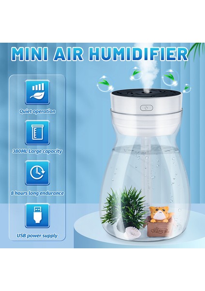 Sevimli Serin Sis Nemlendirici Ofis Yatak Odası Hava Temizleyici USB Şarj Kawaii Hava Nemlendirici LED Hafif Hava Nemlendirici Şişe (Beyaz) (Yurt Dışından) fırsatları