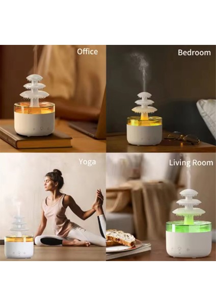 Bulut Yağmur Hava Nemlendirici Uçucu Yağ Aromaterapi Difüzör Sessiz Mist Hava Nemlendiricisi 7 Renkli Işık Ab Fiş A (Yurt Dışından) fırsatları