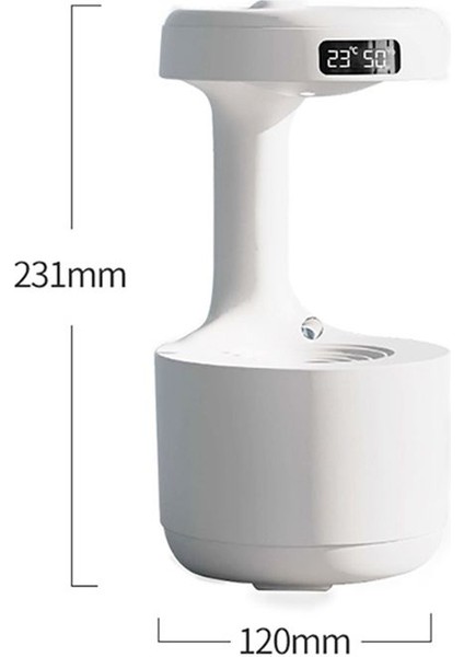 600ML Nemlendirici Ev Anti-Yerçekimi Su Damlacıkları Ultrasonik Serin Sis Maker Yatak Odası Ofisi Için LED Ekranlı (Yurt Dışından)