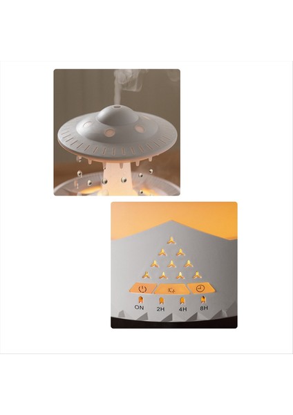 Yağmur Bulutu Gecesi Işık Nemlendiricisi Yağmurlu Su Damla Sesi ve 7 Renkli LED Işık Esansiyel Yağ Difüzör, C (Yurt Dışından)