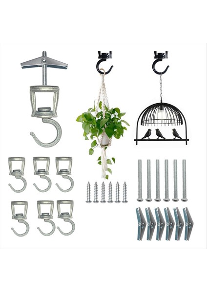 Asma Bitkileri Için Tavan Kancaları 6 Adet, Metal Bitki Kancaları, Asılı Kuş Besleyicileri, Lambalar, Flowerpot Için Kancalarda Vidalanma (Yurt Dışından) modelleri