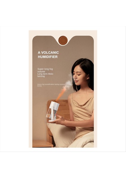 Taşınabilir Ana Sayfa Masaüstü Nemlendirici Mini Hava Temizleyicisi Alev Yedi Renkli Atmosfer Işık Nemlendirici B (Yurt Dışından)