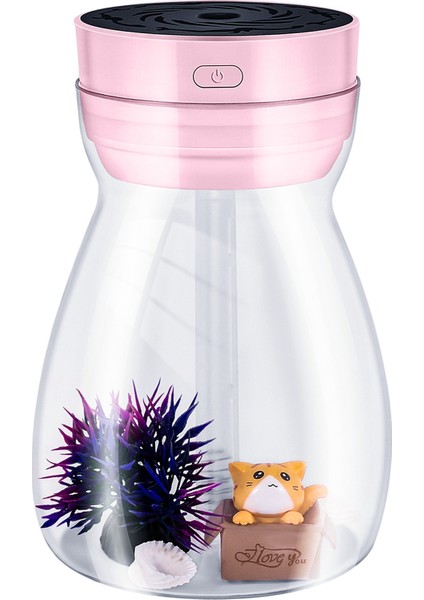 Sevimli Serin Sis Nemlendirici Ofis Yatak Odası Hava Temizleyici USB Şarj Kawaii Hava Nemlendirici LED Hafif Hava Nemlendirici Şişe (Pembe) (Yurt Dışından)