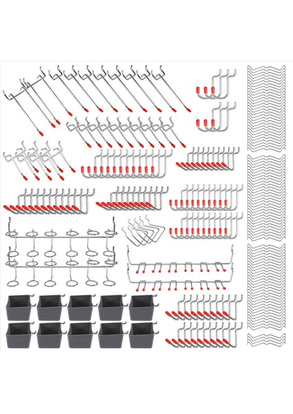 228 Pegboard Hooks Metal Kancalar Setleri, Pegboard Kutuları, Depolama Sistemi Araçlarını Düzenlemek Için Peg Kilitleri (Yurt Dışından) fiyatları