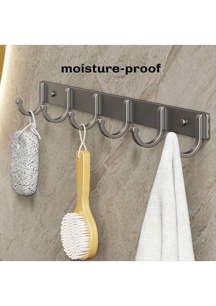 Uzay Alüminyum Kanca Banyo Havlu Kancası Oturma Odası Kapı Arka Giysileri Kanca Basit Depolama 6 Kancalar Tasarruf Etmek Için Yerden Tasarruf (Yurt Dışından) modelleri