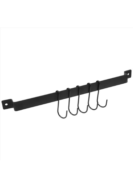Duvar Montajı Pot Rafı, 435MM Endüstriyel Asılı Demiryolu Mutfak Mutfak Teslimleri Askı Organizatörü, Kapak Tutucu, 10X S Kancaları, Siyah (Yurt Dışından)