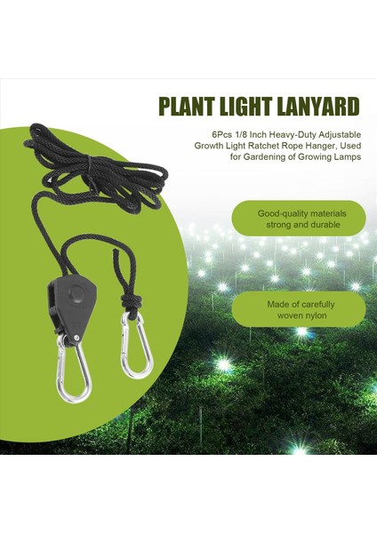 6pcs 1/8 Inç Ağır Görevli Ayarlanabilir Büyüme Işık Cırcır Halat Askı, Büyüyen Lambaların Bahçeciliği Için Kullanılır (Yurt Dışından) fırsatları
