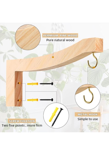 4 Adet Asılı Bitki Askısı T Şeklinde Bitki Kancaları 7.55 Inç Ahşap Duvara Monte Edilmiş Bitki Braketi Duvar Bitki Tutucusu Kapalı (Yurt Dışından) indirimleri