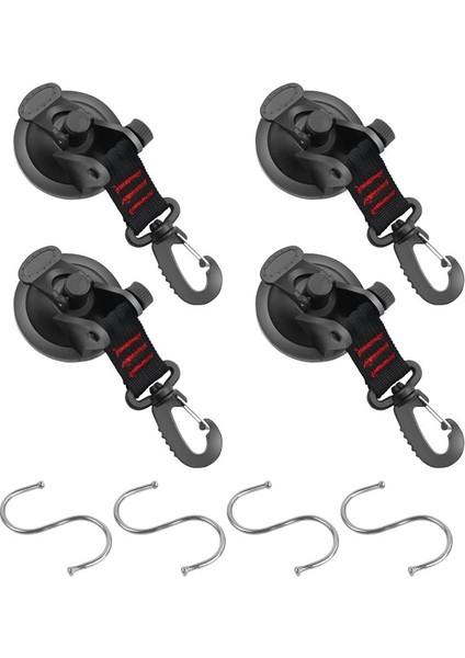 Emme Fincanı Bağlantı Ile, 4 Parçalı Vantuz Kancaları Ekstra Güçlü Emme Fincanı Montaj Kancaları Araba Için (Yurt Dışından)