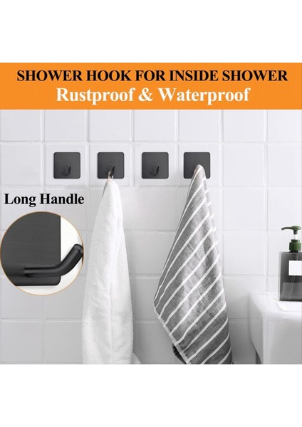 4 Paket Yapışkan Havlu Kancaları Ağır Hizmet Yok, Sondaj Yapışkan Duvar Kancaları Duş Kancaları Kapalı Duş Banyo Mutfak Kapısı (Yurt Dışından) fiyatları