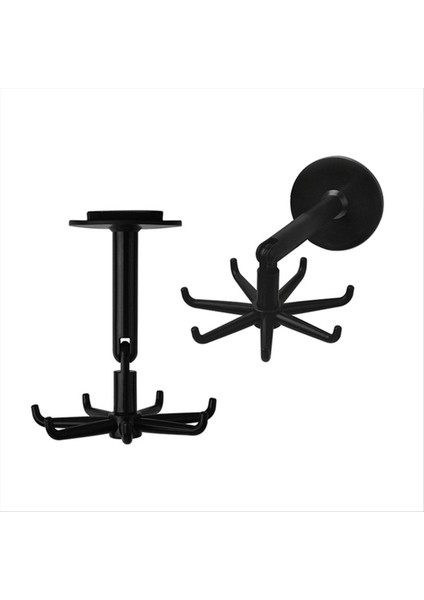 10 Adet Kanca Çok Amaçlı 360 Derece Döndürülebilir Döndürülebilir Yedi-Pençe Raf Organizatörü Yok Gerekli Kanca, Siyah (Yurt Dışından)