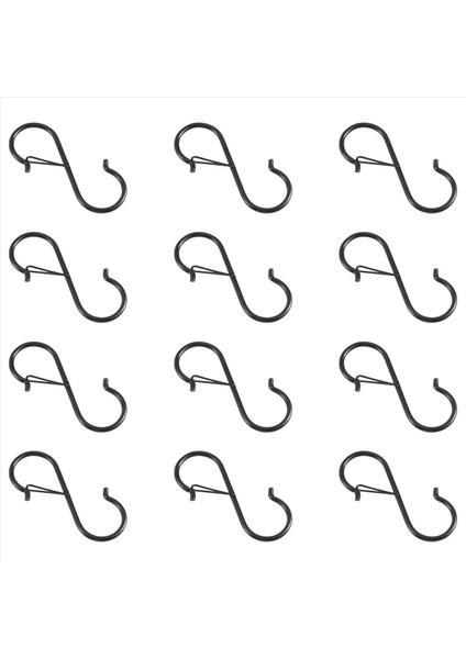Asmak Için 12 Pcs S Hocs - Mutfak Eşyası ve Dolap Çubuğu Için Şekilli Kancalar - Asılı Bitkiler Için Siyah S Kancaları, Saksılar (Yurt Dışından) modelleri