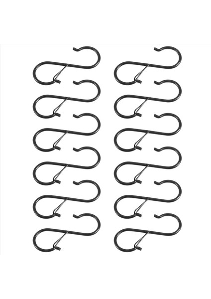 Asmak Için 12 Pcs S Hocs - Mutfak Eşyası ve Dolap Çubuğu Için Şekilli Kancalar - Asılı Bitkiler Için Siyah S Kancaları, Saksılar (Yurt Dışından) fırsatları