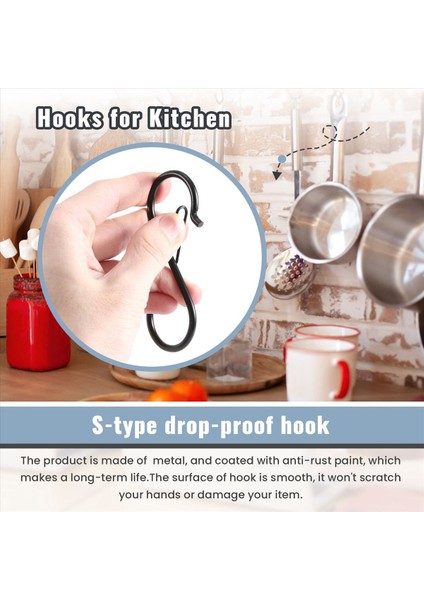 Asmak Için 12 Pcs S Hocs - Mutfak Eşyası ve Dolap Çubuğu Için Şekilli Kancalar - Asılı Bitkiler Için Siyah S Kancaları, Saksılar (Yurt Dışından) indirimleri