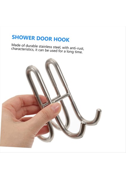 Paslanmaz Çelik Çift Taraflı Kanca Çift Havlu Rafı Banyo Duş Cam Kapı Kancası Çift Taraflı S Kancası (Yurt Dışından) indirimleri