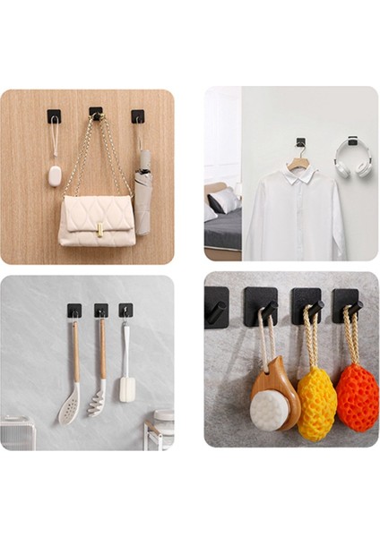 Ağır Hizmet Tipi Yapıştırıcı Kancalar, Kendi Yapışkan Kancalar, Kare - Ev Okulları ve Ofisler Için Düz Kanca (4pcs) Gümüş (Yurt Dışından)