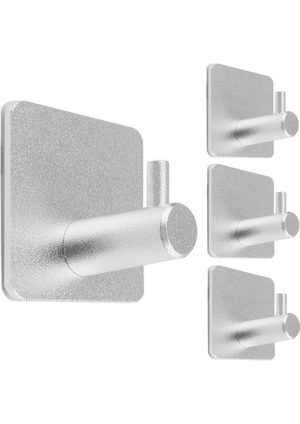 Ağır Hizmet Tipi Yapıştırıcı Kancalar, Kendi Yapışkan Kancalar, Kare - Ev Okulları ve Ofisler Için Düz Kanca (4pcs) Gümüş (Yurt Dışından) indirimleri