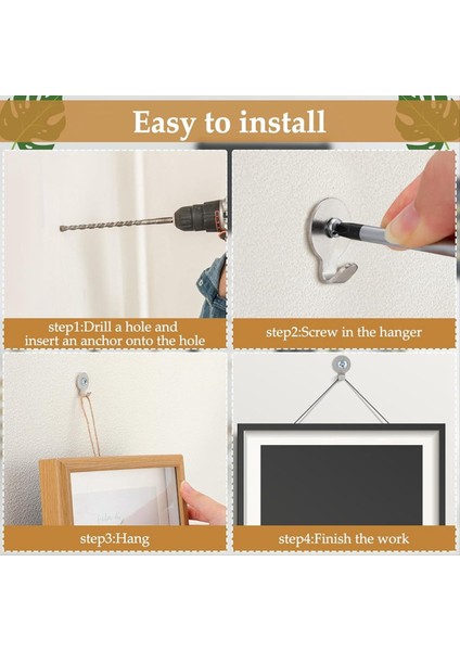 Çelik 30 Lb Yardımcı Askı Duvar Kancası Yardımcı Çevreli Resimler Için Çinko Kaplama Anahtar Deliği Stucco Hocs 40 Pack (Yurt Dışından) indirimleri