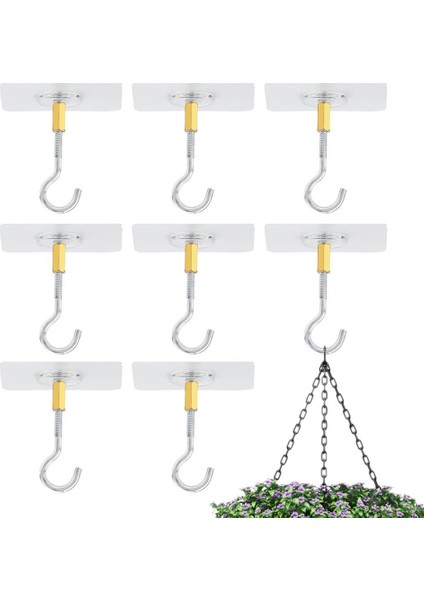Yapışkan Tavan Kancaları 8 Pcs Tavan Askı Kancaları Göz Kancaları Küçük Bitkiler Mutfak Için Rüzgar Zil Askısı Askı Için (Yurt Dışından)