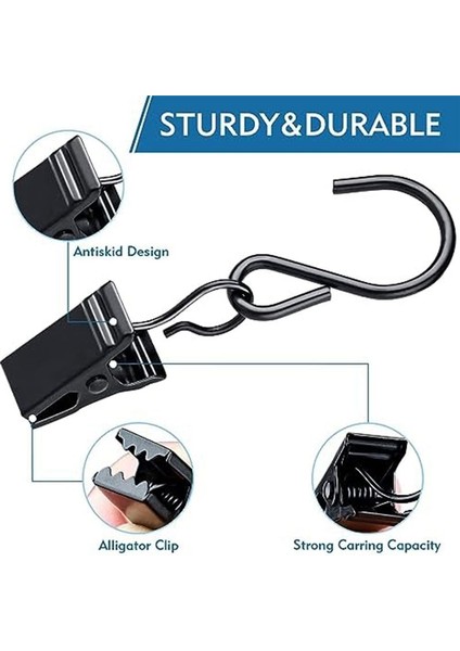 Dize Işık Klipleri Asma Kancalar: 100 Paket Asma Işıklar Klip Ağır Hizmet Metal Dize Partisi Işık Hook Noel Dekoru (Yurt Dışından) indirimleri