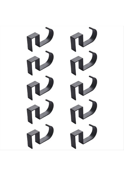 10 Şekilli Masa Kenarı Kanca Öğrenci Masası Yan Asılı Çanta Çıkarılabilir Ofis Çanta Tutucular Masa Kancaları Siyah (Yurt Dışından) fırsatları