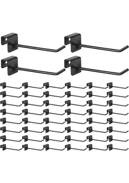 48 Pcs Gridwall Kancaları 4 Inç Siyah Metal Panel Hook Askı Kare Tüp Slatwall Kancalar Kabin Ceket Kanca Peg Kancaları (Yurt Dışından)