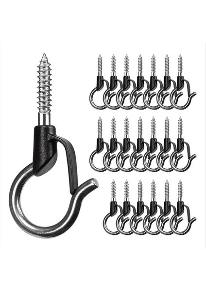 Dize Işık Kancaları, Asmak Için Kancalar Vidalı, Tel, Bitkiler Pot, Veranda Peri Işık Kablosu Tutucusu 40PCS Gümüş (Yurt Dışından)