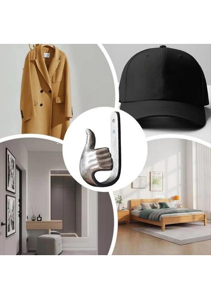 Başparmak Duvar Kancası Metal Çok Fonksiyonlu El Kancası Duvara Monte Askı Şapkalar, Eşarplar, Çantalar ve Anahtarlar Için Ev Depolama (Yurt Dışından) modelleri