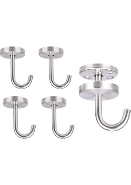 5 Pcs Paslanmaz Çelik Tavan Kancası Yuvarlak Taban Üst Montaj Havalandırma Bitkiler Için Kuş Besleyiciler Rüzgar Çanları (Yurt Dışından)