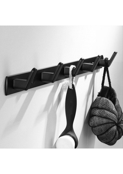 5 Kanca Ceket Kancaları Alüminyum Kapı Tutucu Havlu Kıyafetleri Şapka Çanta Anahtar Duvar Asılı Askı Siyah Banyo Rafı Vidalar (Yurt Dışından) fiyatları