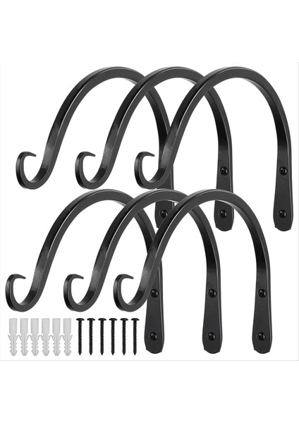 Kuş Besleyicileri, Çiçek Sepetleri, Kapalı ve Dış Mekan Kullanımı Için Siyah Kavisli Bitki Asılı Kancalar (Yurt Dışından)