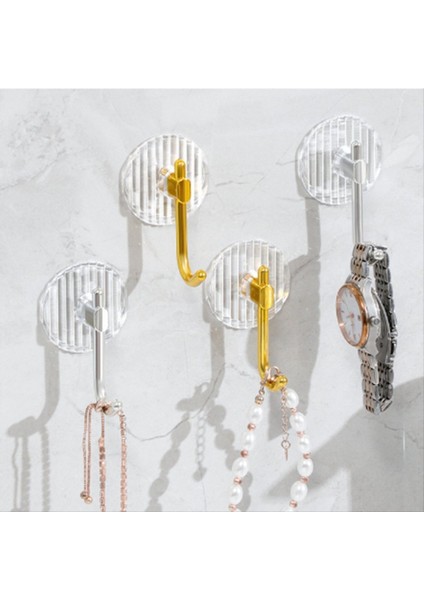 Akrilik Lüks Duvar Kancası Delin Yok Ev Dekorasyonu Güçlü Yapışkan Banyo Havlu Raf Hook Temizleme Nailless Kanca B (Yurt Dışından) fırsatları