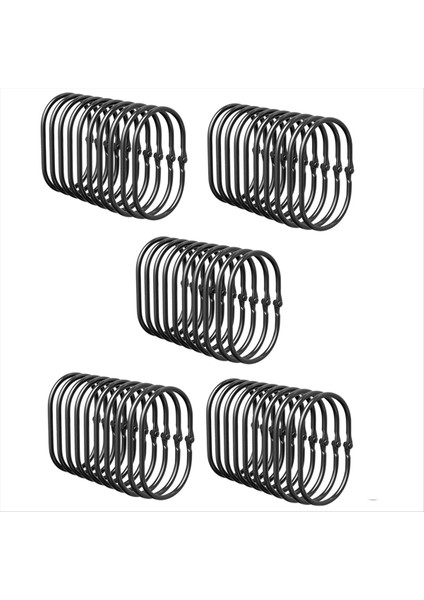 Duş Perdesi Halkaları, Duş Perdesi Kancaları, Siyah Duş Perdesi Kancaları Halkalar Pas Kanıtı, Anti-Damla Pürüzsüz Duş Halkaları (Yurt Dışından)