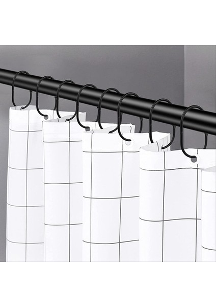 Duş Perdesi Halkaları, Duş Perdesi Kancaları, Siyah Duş Perdesi Kancaları Halkalar Pas Kanıtı, Anti-Damla Pürüzsüz Duş Halkaları (Yurt Dışından) fırsatları