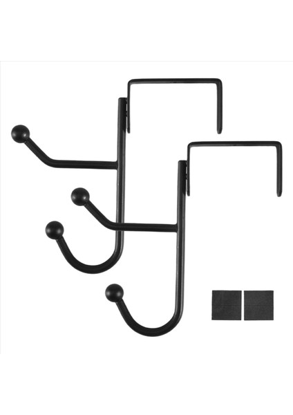 2 Kapı Kancaları Askı, Sturdy Metal Çift Kanca Askı Asılı Paltolar, Şapkalar, Cüppeler, Havlular, Siyah (Yurt Dışından)