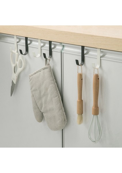 Çok Amaçlı Kancalar Mutfak Dolabı Kapı Arka Kanca Asılı Raf Giysisi Ceket Şapka Havlu Askı Depolama Kanca Siyah (Yurt Dışından)