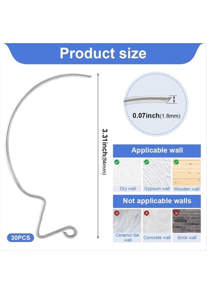 30 Pcs Maymun Kancaları Süper Kancalar Paslanmaz Çelik Maymun Kancaları Resim Askı Duvar Askıları Tırnaklar Duvar Kancaları (Yurt Dışından) indirimleri