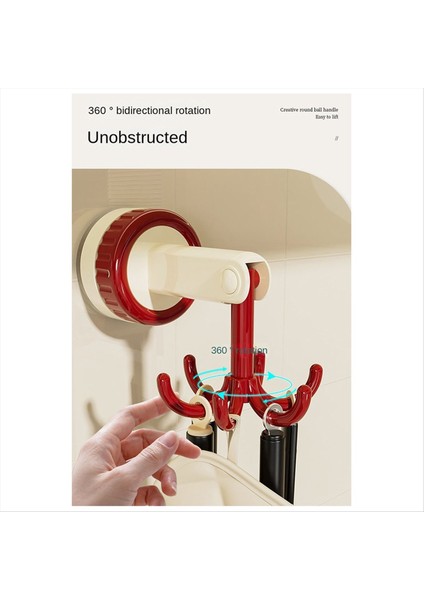 Altı-Claw Hook Çok Fonksiyonlu Spatula Kaşık Kitchenware Depolama Rafı Retro Emme Kupası Dikişsiz Duvar Asılı Siyah (Yurt Dışından)