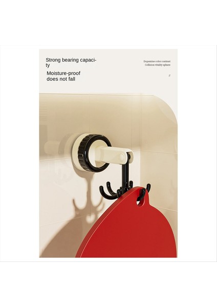 Altı-Claw Hook Çok Fonksiyonlu Spatula Kaşık Kitchenware Depolama Rafı Retro Emme Kupası Dikişsiz Duvar Asılı Siyah (Yurt Dışından) modelleri