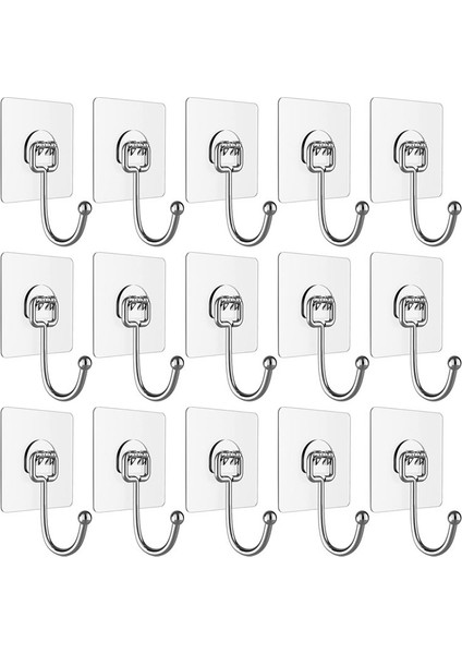 Asmak Için Yapışkan Kancalar Ağır Hizmet Tipi Duvar Kancaları Havlu Kancası, Banyo Duş Mutfağı Için Su Geçirmez Şeffaf Kancalar (Yurt Dışından)