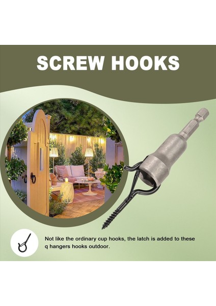 Dış Telli Işıklar Için 50 Paket Vidalı Kanca, Q Askılara Dize Işık Kancaları Dış Için Dış Mekan, Asılı Sepet Veranda (Yurt Dışından) fırsatları