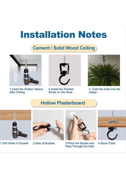 4 Adet Asma Bitkiler Için Tavan Kancaları, Ağır Hizmet Tipi Metal Bitki Kancaları, Asılı Kuş Besleyicileri Için Kancaları Vidalayın (Yurt Dışından) modelleri